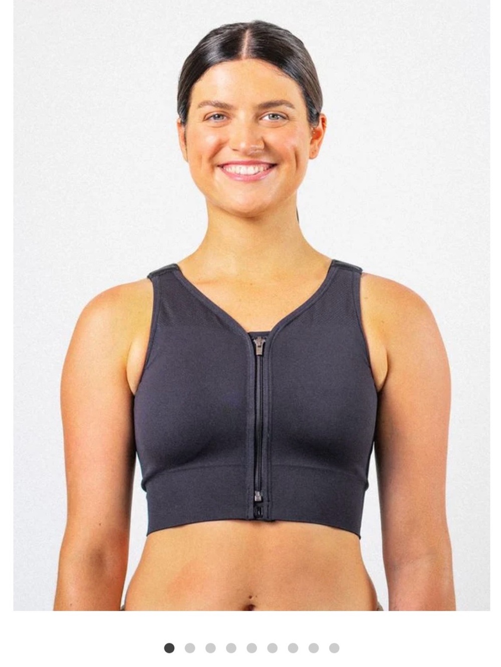 Front-Zip Black Sports Bra. 2XL. NWT.